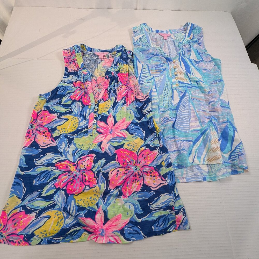 Bundle!  Lilly Pulitzer Tank 100% Cotton Women's XS Essie Tank Top